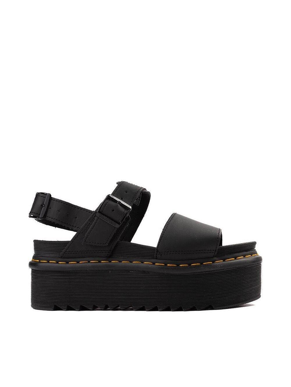 Dr. Marten's Black Platform Sandals with Adjustable Straps and Chunky Sole